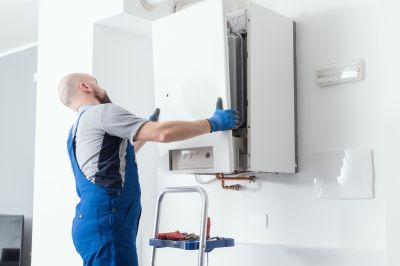 Plumber Installing a Water Heater